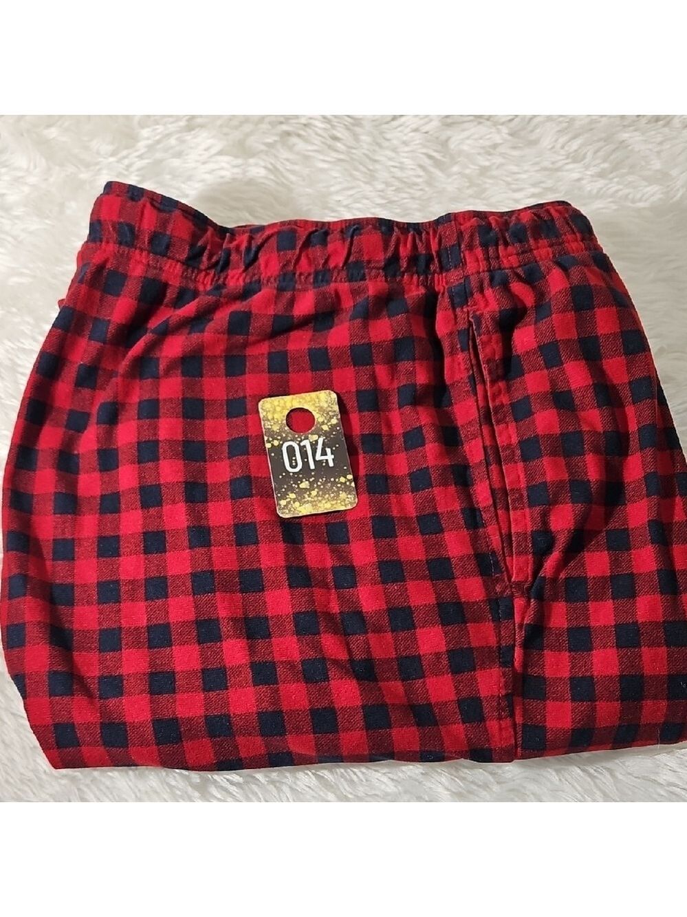 Nautica Kids Red and Black Plaid Pajama Bottoms Size Small